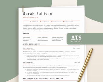 ATS Resume Template, ATS Friendly Resume Template Google Docs, Word CV Template Ats, Resume Template Pdf, Resume Template with Cover Letter