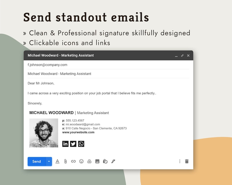 gmail email signature template, email signature design, business email signature, custom email signature gmail