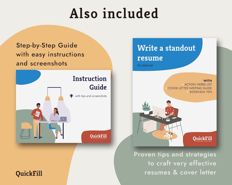 The resume template with picture comes with 2 free guides, the instruction guide and how to write a standout resume