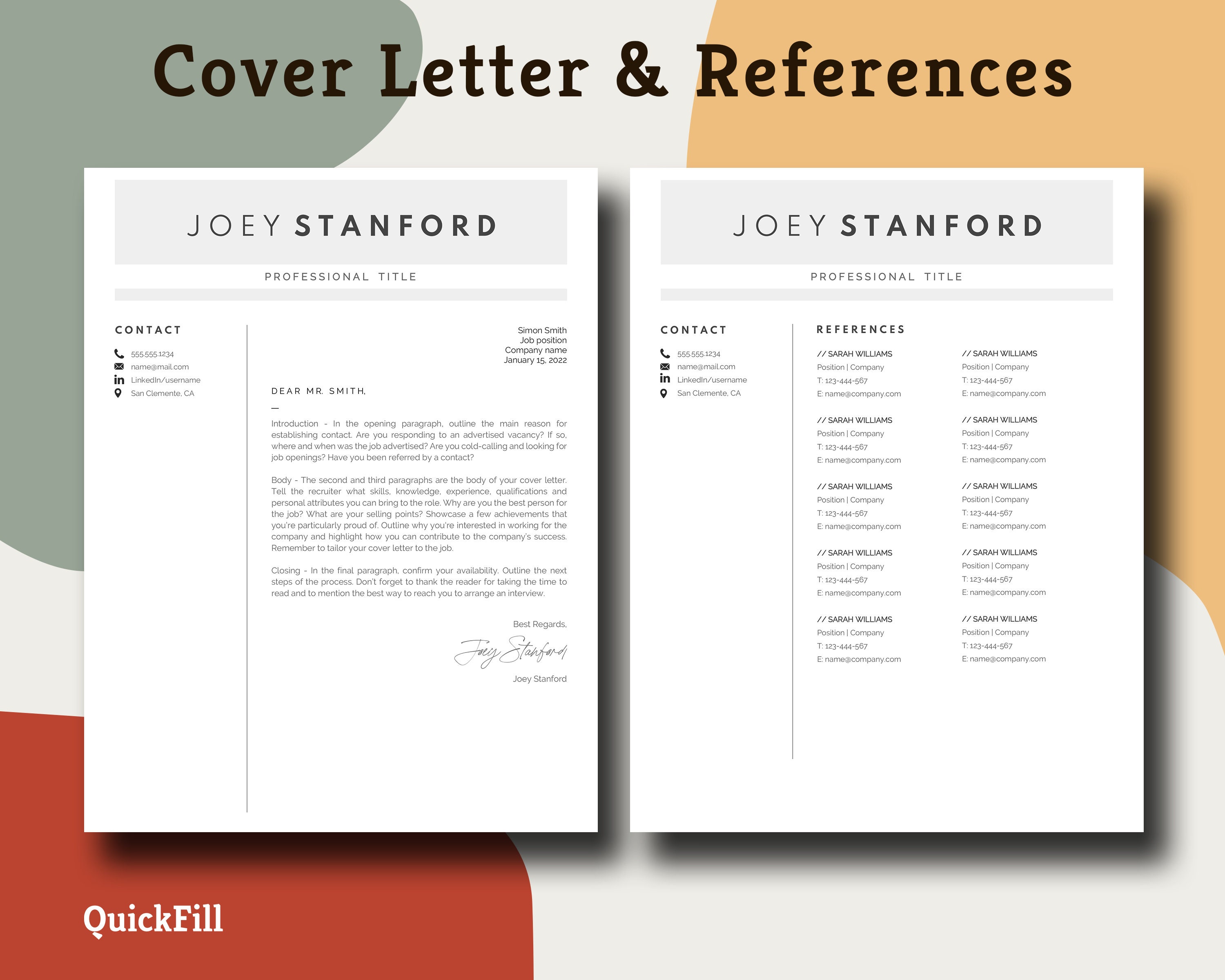 Resume Template, Professional Modern Resume Template Google Docs & Word ...