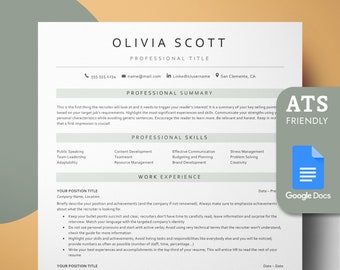Google Docs Resume, ATS Friendly Resume Template, Professional ATS Resume Template for Google Docs, Cv Template Google, Google Drive Resume