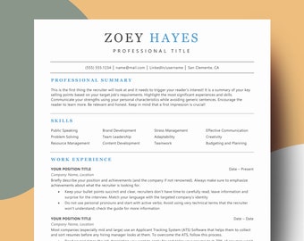 ATS Friendly Resume, ATS Optimized Resume Template, ATS Resume Template Google Docs & Word, Ats Cv Template, Simple Modern Ats Resume