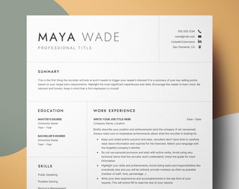 Easy Resume Template, Google Docs Resume, Nurse Resume, Teacher Resume, Creative Clean Resume CV, Simple Resume Template RN, CV Template