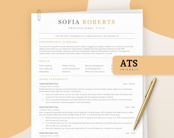 ATS Friendly Resume, ATS Optimized Resume Template, ATS Resume Template Google Docs & Word, Ats Cv Template, Simple Modern Ats Resume