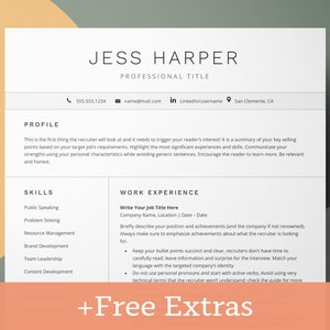 May include: A resume template with a light gray background and black text. The resume is for Jess Harper, who is a professional. The resume includes a profile section, skills section, and work experience section. The resume also includes contact information for Jess Harper, including her phone number, email address, and LinkedIn profile.