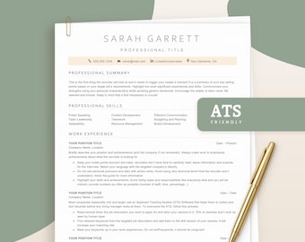 ATS Friendly Resume Template for Google Docs and Word, Professional Executive Resume Template, ATS Compatible Resume Template, Simple Resume