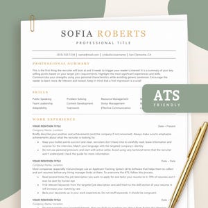 ATS Friendly Resume, ATS Optimized Resume Template, ATS Resume Template Google Docs & Word, Ats Cv Template, Simple Modern Ats Resume