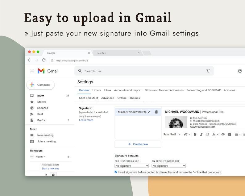 gmail email signature template, email signature design, business email signature, custom email signature gmail