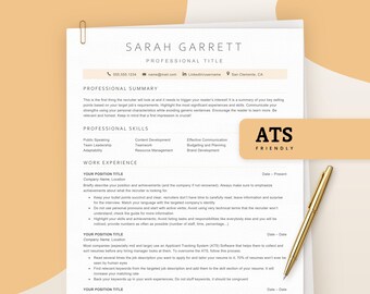 Resume ATS Friendly Word, Google Docs, ATS Cv Resume Template, Simple Basic Cv Template, Editable Blank Template, Effective Resume Template