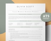 Two page Resume ATS Friendly for Google Docs & Word, ATS Compatible Resume Template, Ats Resume template Google Doc, Modern Teacher Resume