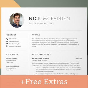 Best Resume template with Photo or CV template with photo, Curriculum Vitae with photo.