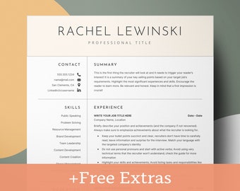 Resume Template Word, Google Docs Resume, Professional Resume Template, CV Template Professional, Executive Resume, Modern Resume Template