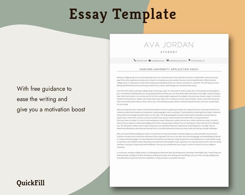 college student resume with essay template and instructions