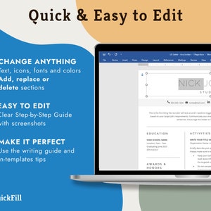 easy to edit student resume template
