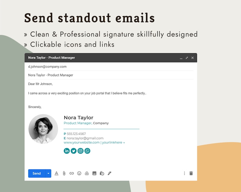 best gmail email signature template, teacher email signature template