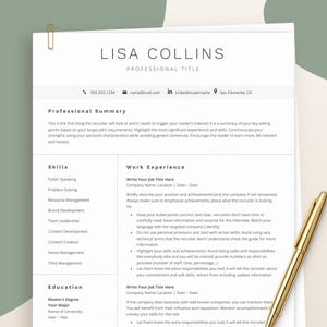 Plantilla de currículum vitae sencilla para Google Docs y Word (2026), plantilla de CV minimalista y profesional, plantilla de currículum vitae moderna, limpia y fácil de usar.