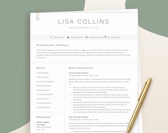 2026 Simple Resume Template for Google Docs & Word, Professional Minimalist CV template, Clean Easy Modern Resume Template, Curriculum Vitae