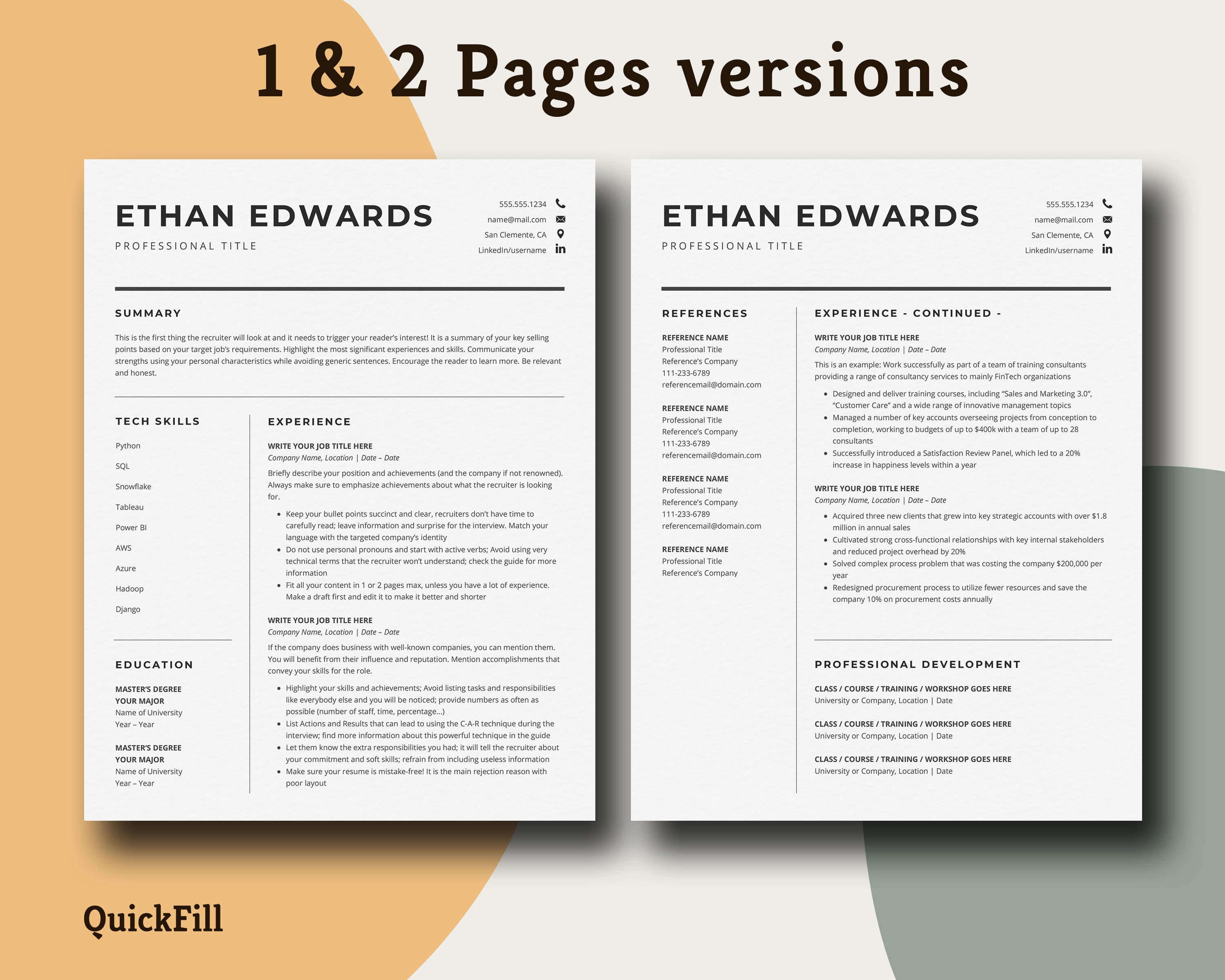 Data Engineer Resume Template for Google Docs & Word, Software Engineer ...