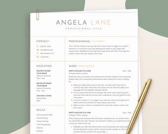 Teacher Resume Template Word and Google Docs, Teaching CV with Cover Letter and References, 1 2 3 Pages, Elementary High School Educator
