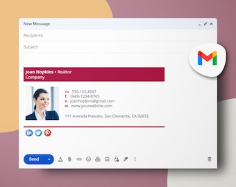 Clickable Email Signature for Gmail, Real Estate Email Signature template, Realtor Signature, Email Signature Job Hunt, Custom Signature