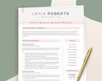 Creative CV Template Word, Professional Pink Resume Template Google Docs, Aesthetic Modern Resume Template 2026, Clean Minimalist Resume