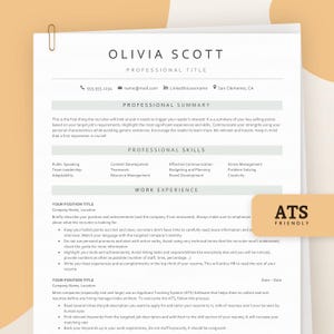 Two page Resume ATS Friendly for Google Docs & Word, ATS Compatible Resume Template, Ats Resume template Google Doc, Modern Teacher Resume