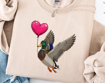 Mallard Duck Love Sweatshirt Gifts, Waterfowl Bird Watcher Sweater Gifts, Mallard Duck Gifts, Duck Mom Gifts Cute Cozy Duck Mom Sweater Gift