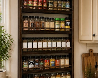 Hand made wooden spice rack (multi-tier) custom options available