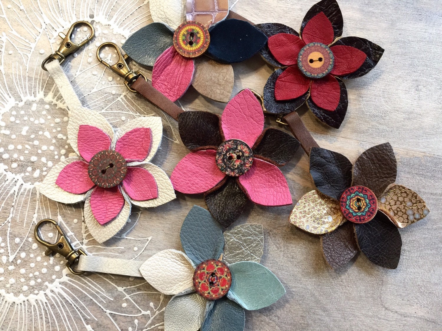 DIY Leather Flower Pins