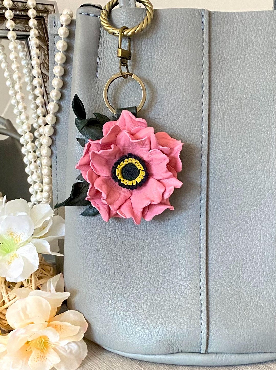 House Printed Faux Leather Elegant and Stylish Mini Purse Bag Charm main image 0