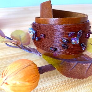 Cuff bracelet, Leather cuff, Leather bracelet, Leather accessories, Leather wrap bracelet, Leather gift