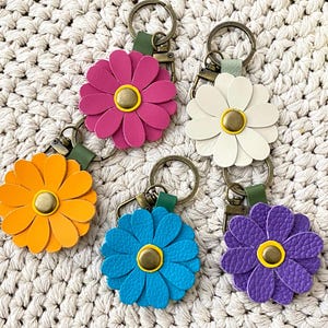 Leather bag charm Cute bag charm Key fobs   Keychain charm Leather keychain Bag charms Handbag charms Leather tassels