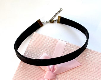 Leather choker Choker collar necklace for women Black choker Collar choker for women O ring choker Leather collar