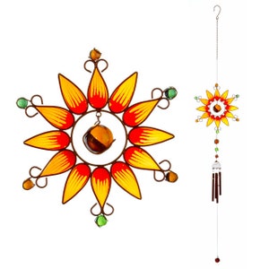 Orange Sunflower Windchime  home decor, cheap gifts, unique, bestselling, birthday, giftsetgifts for her or him