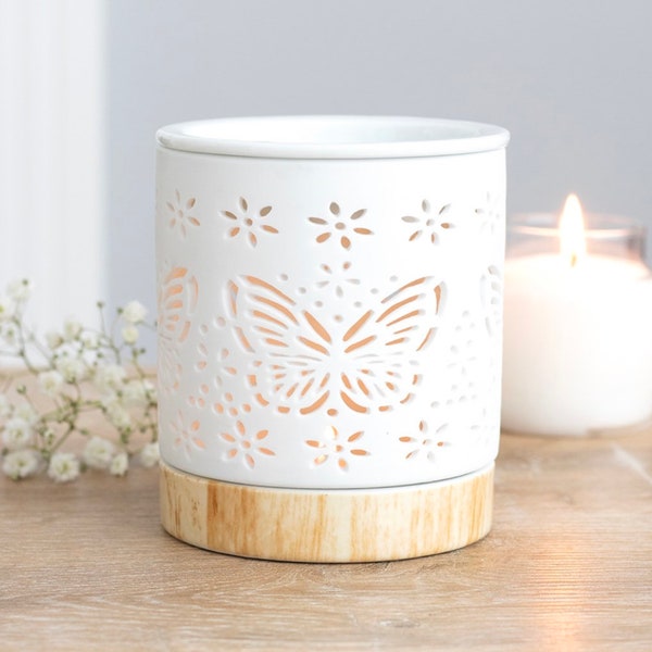 Einzigartige Weiße Keramik Wachs schmelzen Ölbrenner Teelicht Kerzenwärmer Schmetterling| billig | Geschenk