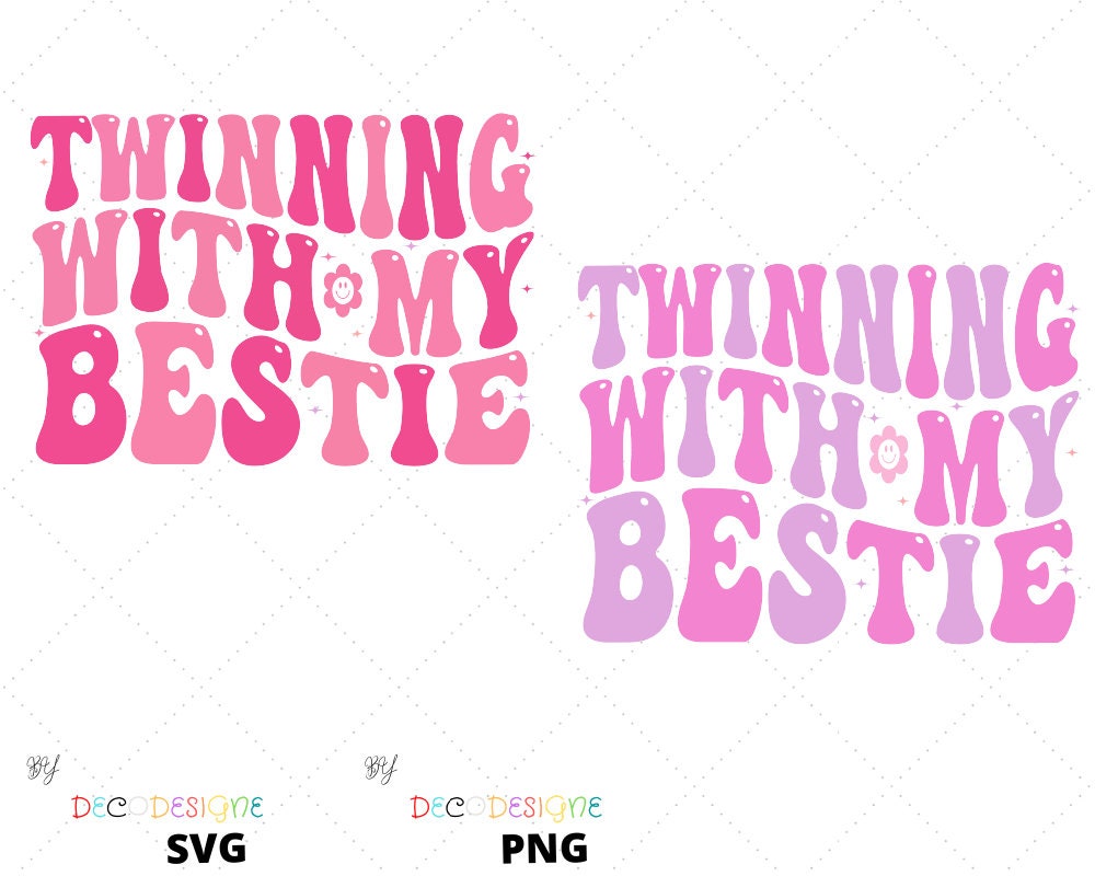 Twinning With My Bestie Svg Png, Funny Twin Matching PNG, Twins Day