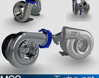 3D-utskrivet 1/24-1/25 skala Turbo Set X3 modellbyggsats