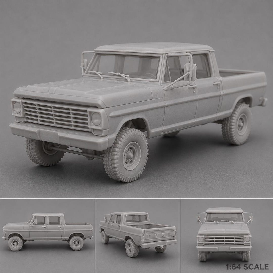 C Lab Model Kit 3D Printed 69 F-250 Crew Cab Model Kit - Etsy