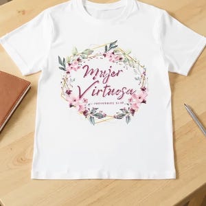 Mujer Virtuosa Frase Cristiana para Camisas y mas SVG PNG Frases Dios SVG image 1