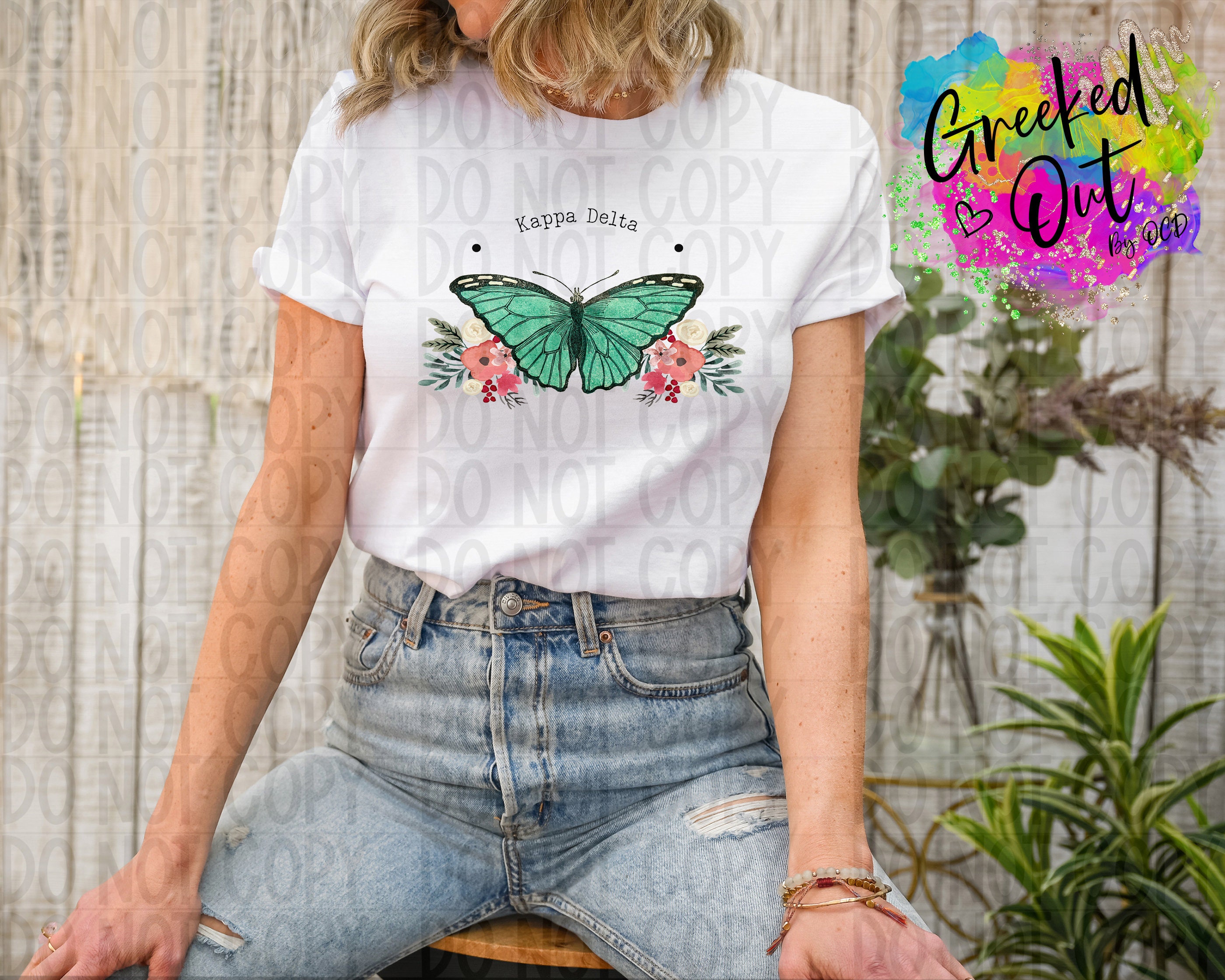 Kappa Delta Teal Butterfly Sorority 
