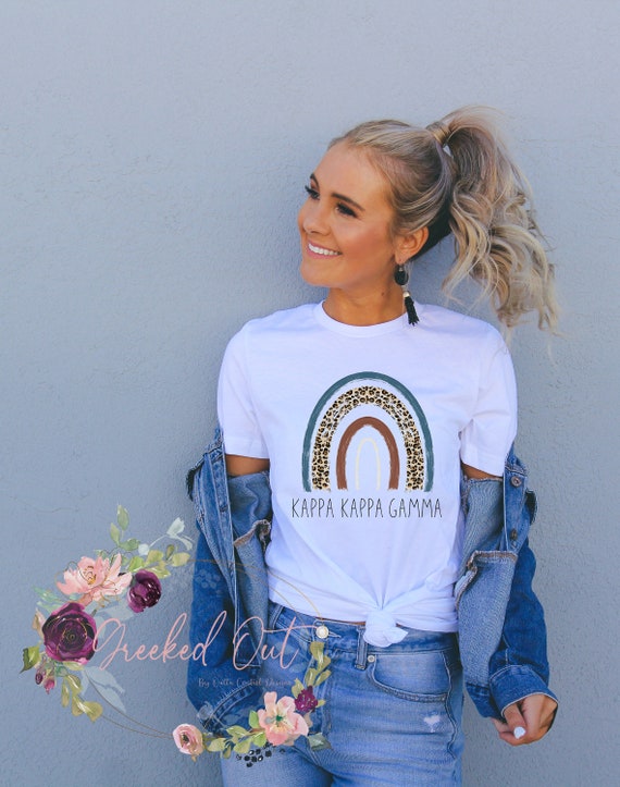 Kappa Kappa Gamma Blue Leopard Rainbow 