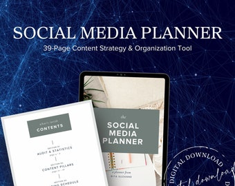 Comprehensive 39-Page Social Media Planner - Content Strategy & Organization Tool for Digital Marketers and Entrepreneurs