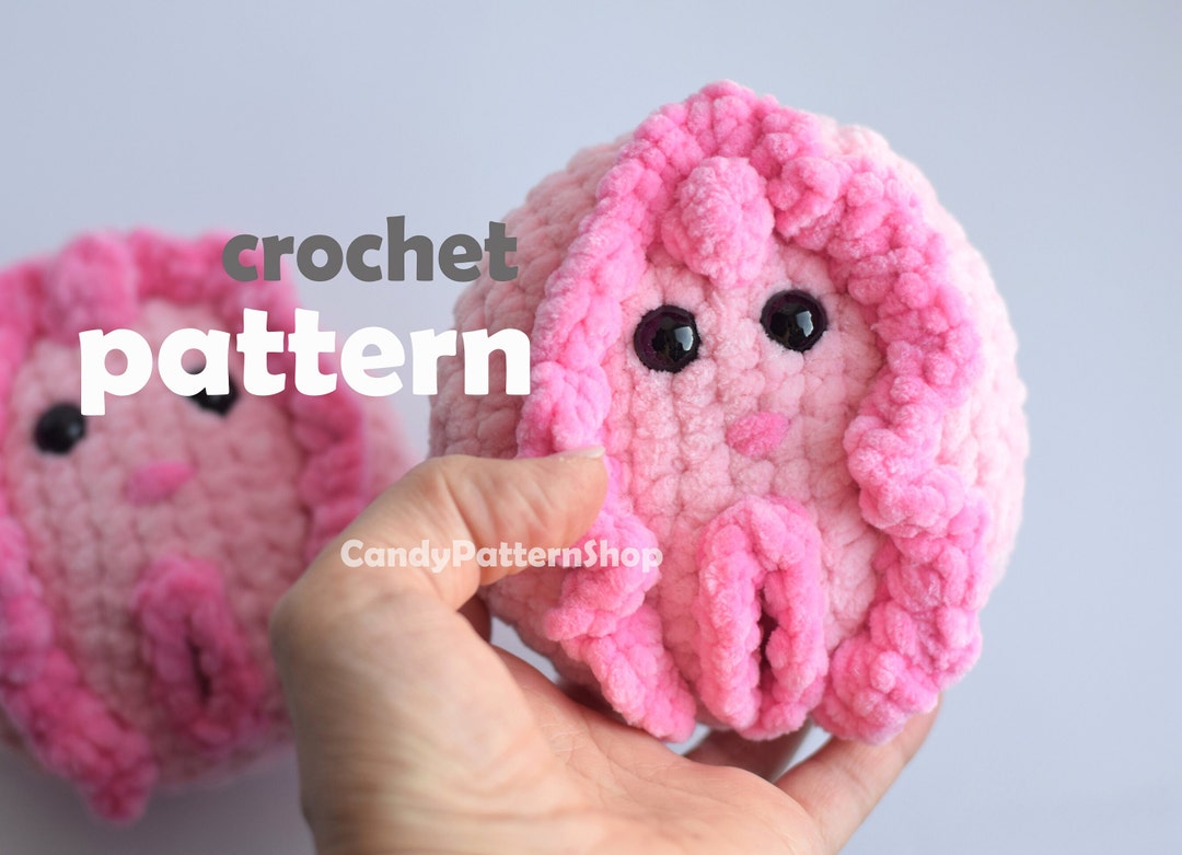 Vulva Crochet Pattern, Vagina Amigurumi Genitals Crochet Pattern, Funny