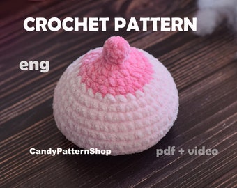 breast crochet pattern anatomical model, boob crochet pattern desk pet, female breast model for lactation amigurumi pattern