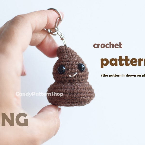 Positive poo crochet pattern, poop toilet theme crochet, funny amigurumi poopy emoji easy pattern, crochet fake dog poo pattern PDF