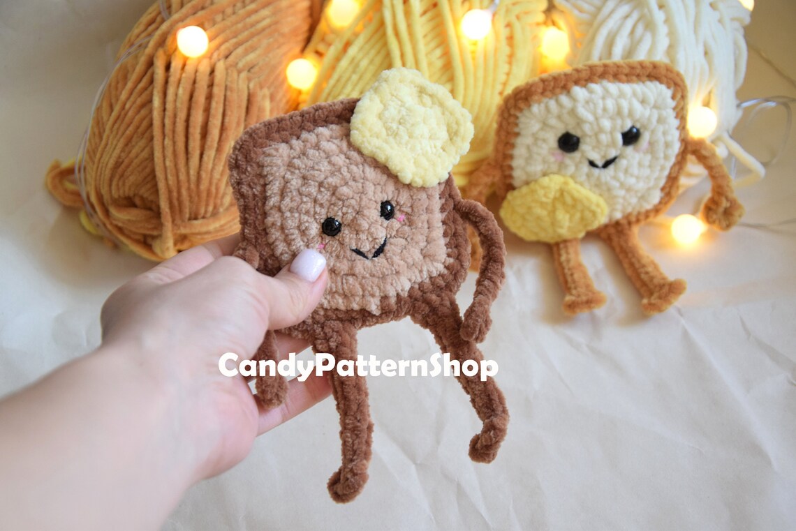Toast Bread Crochet Pattern No Sew Toaster Pastry Crochet Etsy