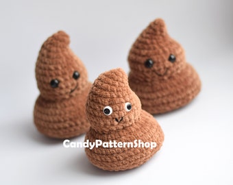Poopy Crochet Pattern, Positive Poo Emoji Toilet Theme Crochet