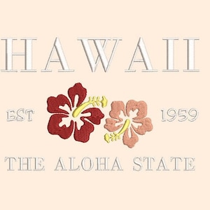 hawaii aloha state embroidery design PES JEF HUS xxx vp3 dst