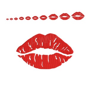 10 SIZE lip print embroidery design pes jef hus xxx dst vp3