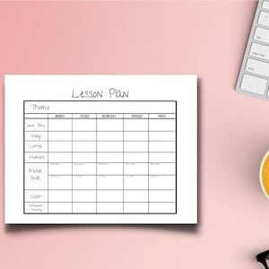 Simple Weekly Lesson Plan Template-Preschool/PreK/ Kindergarten/Daycare-Instant Download-PDF-Printable image 3